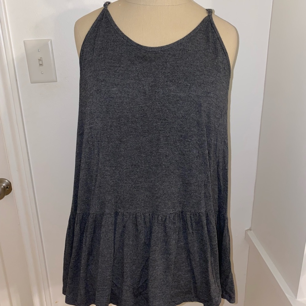 Gray soft flowy tank